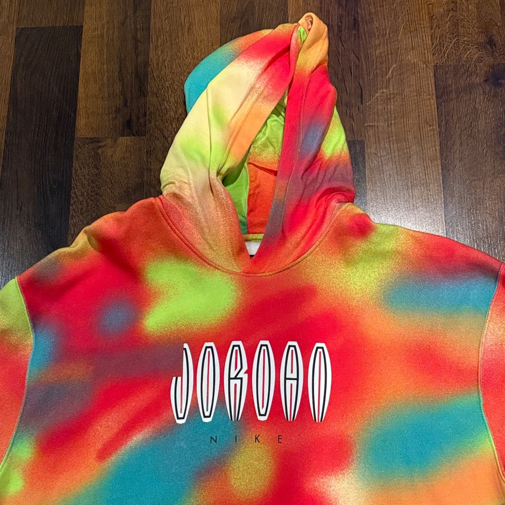 NWOT Jordan Jump Man Colorful Tie-Dye Type Hoodie Size XL - Picture 2 of 8